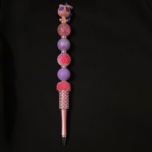 Zero Nightmare Before Christmas Pink and Purple Beaded Pen